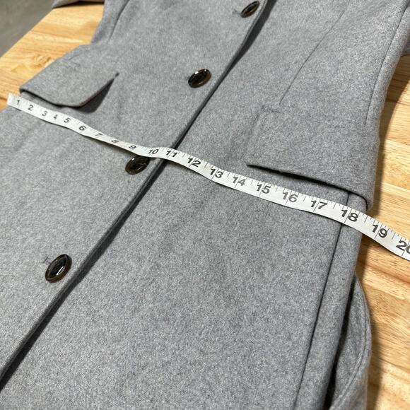 Kate Spade NWOT Gray Belted Notch Collar Coat Trench Size S Wool Blend Overcoat - Picture 11 of 12